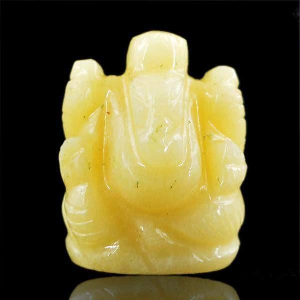 gemsmore:Natural Yellow Aventurine Carved Ganesha Gem