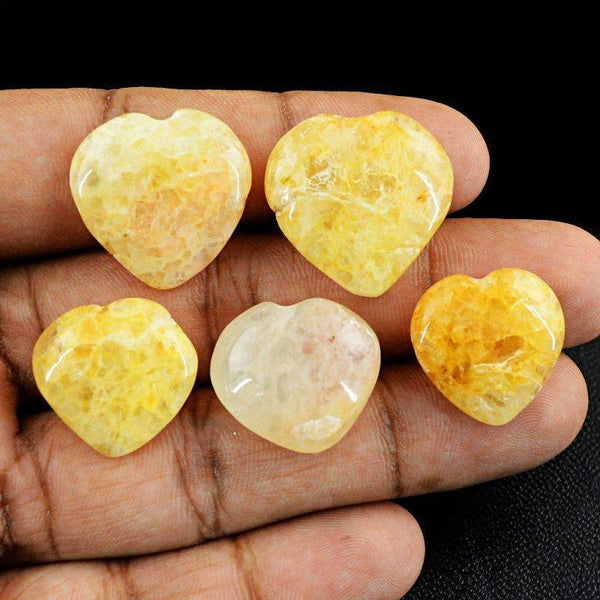 gemsmore:Natural Yellow Aventurine Gemstone Lot - Heart Shape