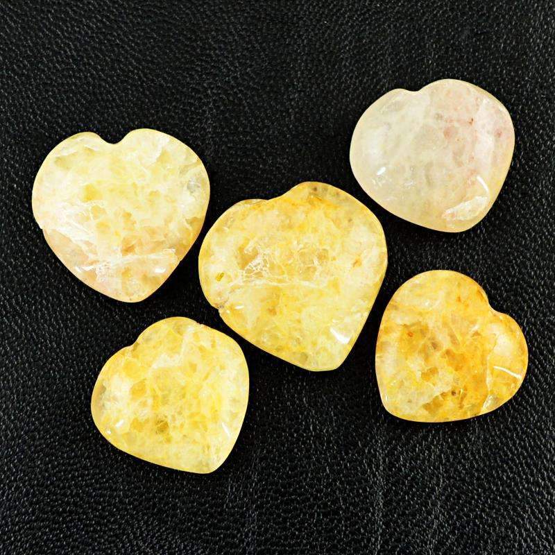 gemsmore:Natural Yellow Aventurine Gemstone Lot - Heart Shape