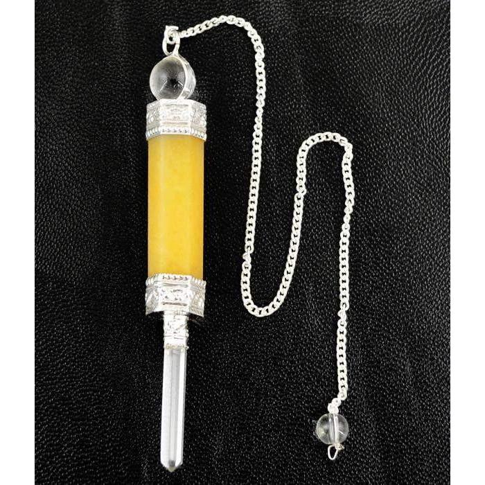 gemsmore:Natural Yellow Aventurine Healing Ball Meditation Point Pendulum