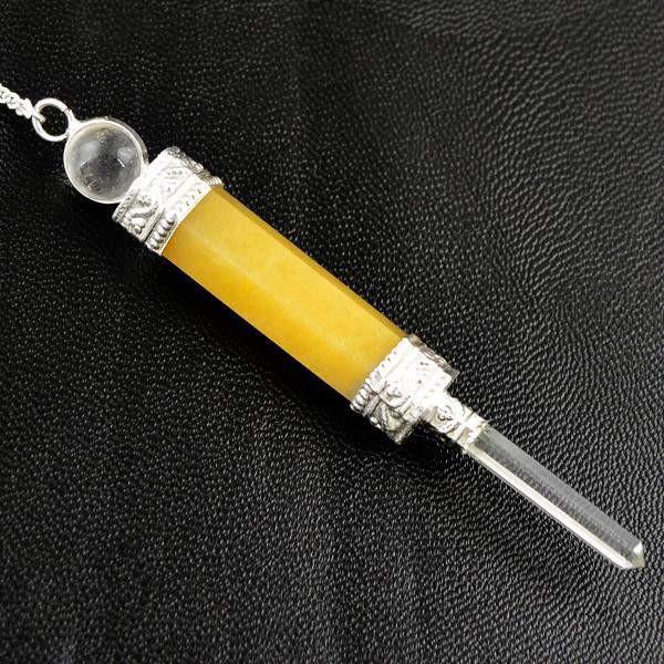 gemsmore:Natural Yellow Aventurine Healing Ball Meditation Point Pendulum