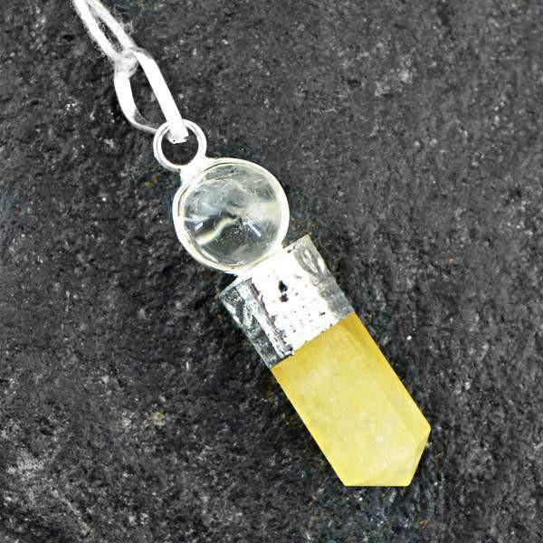 gemsmore:Natural Yellow Aventurine Healing Ball Point Pendant