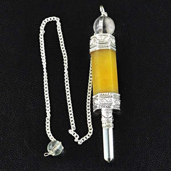 gemsmore:Natural Yellow Aventurine Healing Pendulum