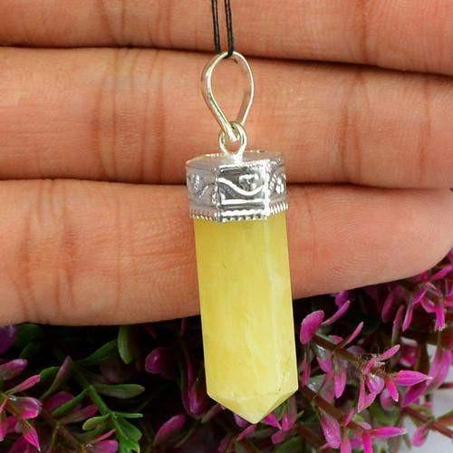 gemsmore:Natural Yellow Aventurine Healing Point Pendant