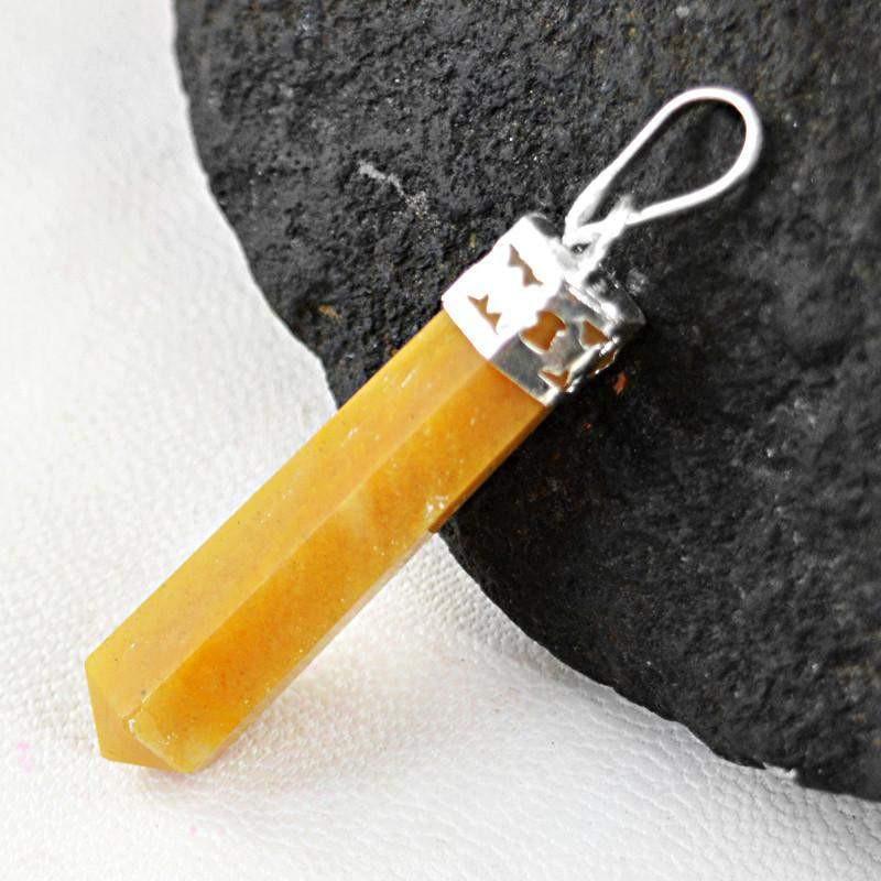 gemsmore:Natural Yellow Aventurine Healing Point Pendant