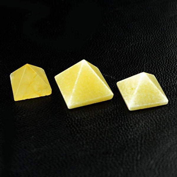 gemsmore:Natural Yellow Aventurine Healing Pyramid Gemstone Lot