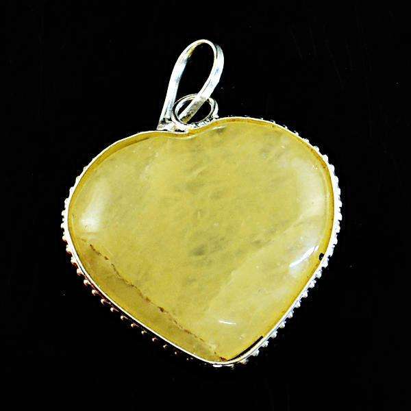gemsmore:Natural Yellow Aventurine Heart Shape Healing Pendant
