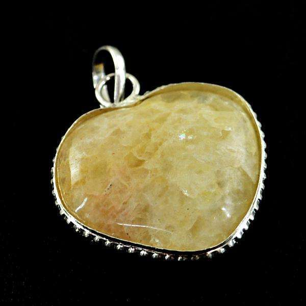 gemsmore:Natural Yellow Aventurine Heart Shape Healing Pendant