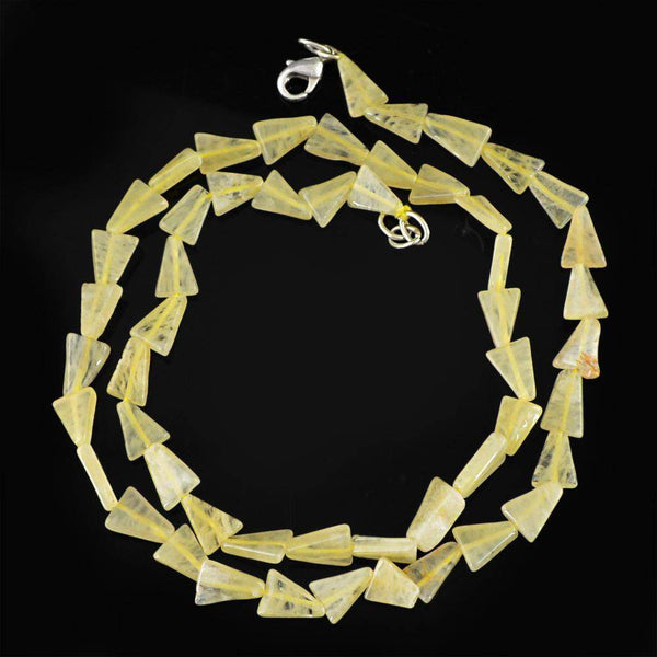 gemsmore:Natural Yellow Aventurine Necklace 20 Inches Long Untreated Beads