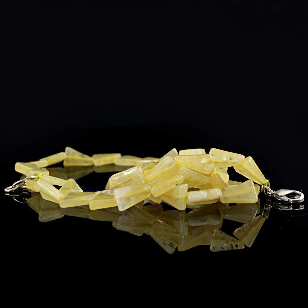 gemsmore:Natural Yellow Aventurine Necklace 20 Inches Long Untreated Beads