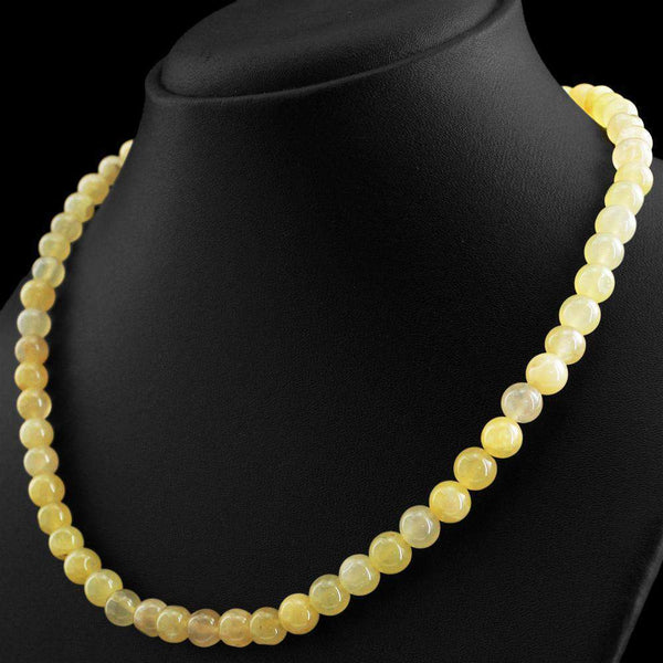 gemsmore:Natural Yellow Aventurine Necklace Round Beads