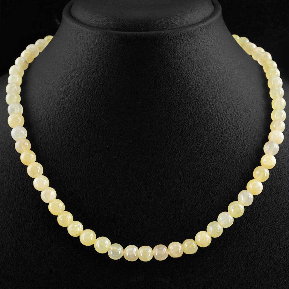 gemsmore:Natural Yellow Aventurine Necklace Round Beads