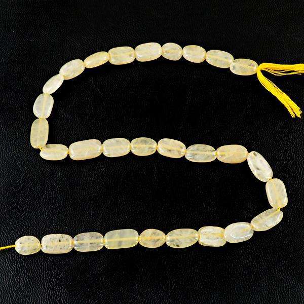 gemsmore:Natural Yellow Aventurine Oval Shape Drilled Beads Strand