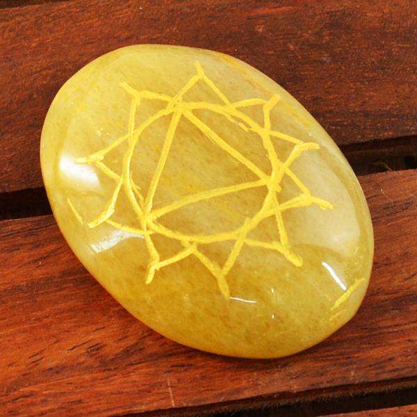 gemsmore:Natural Yellow Aventurine Oval Shape Loose Healing Gemstone