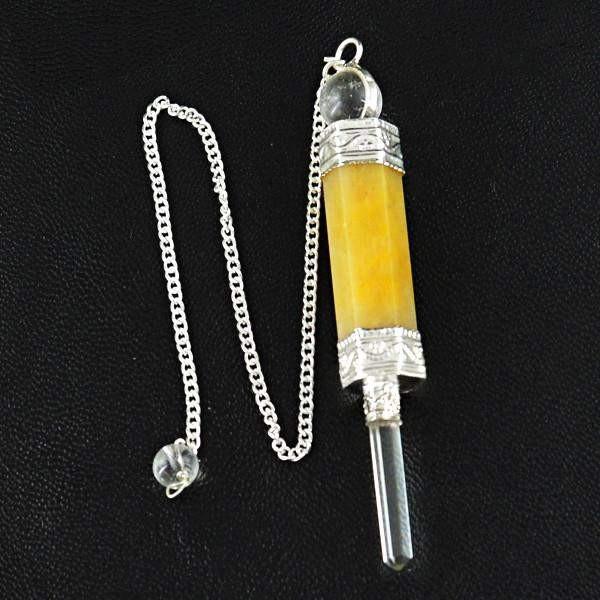 gemsmore:Natural Yellow Aventurine Pure Healing Pendulum