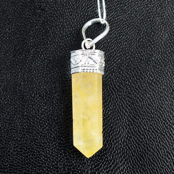 gemsmore:Natural Yellow Aventurine Pure Healing Point Pendant