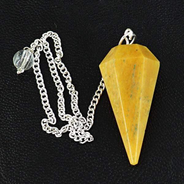 gemsmore:Natural Yellow Aventurine Reiki Healing Pendulum