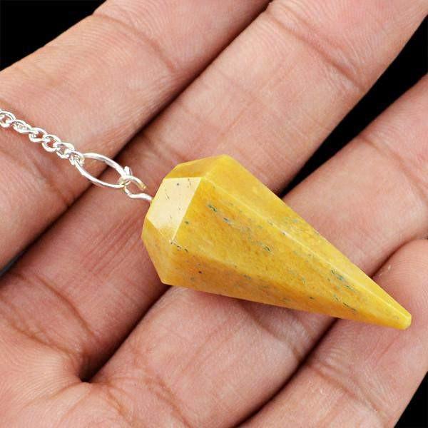 gemsmore:Natural Yellow Aventurine Reiki Healing Pendulum