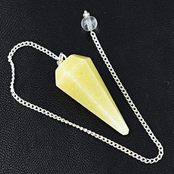 gemsmore:Natural Yellow Aventurine Reiki Healing Pendulum