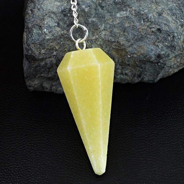 gemsmore:Natural Yellow Aventurine Reiki Healing Pendulum