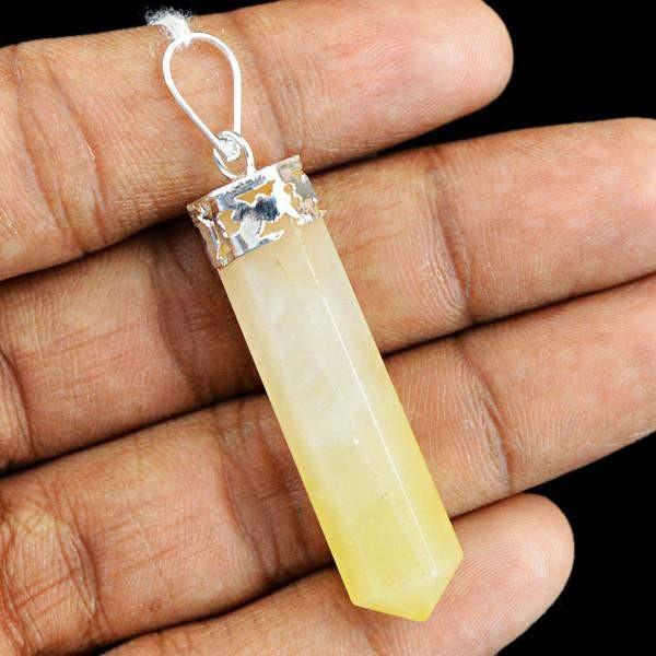 gemsmore:Natural Yellow Aventurine Reiki Healing Point Pendant