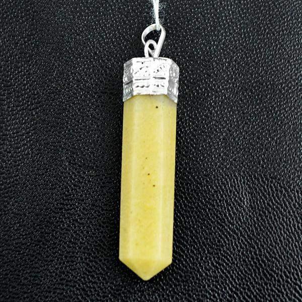 gemsmore:Natural Yellow Aventurine Reiki Healing Point Pendant