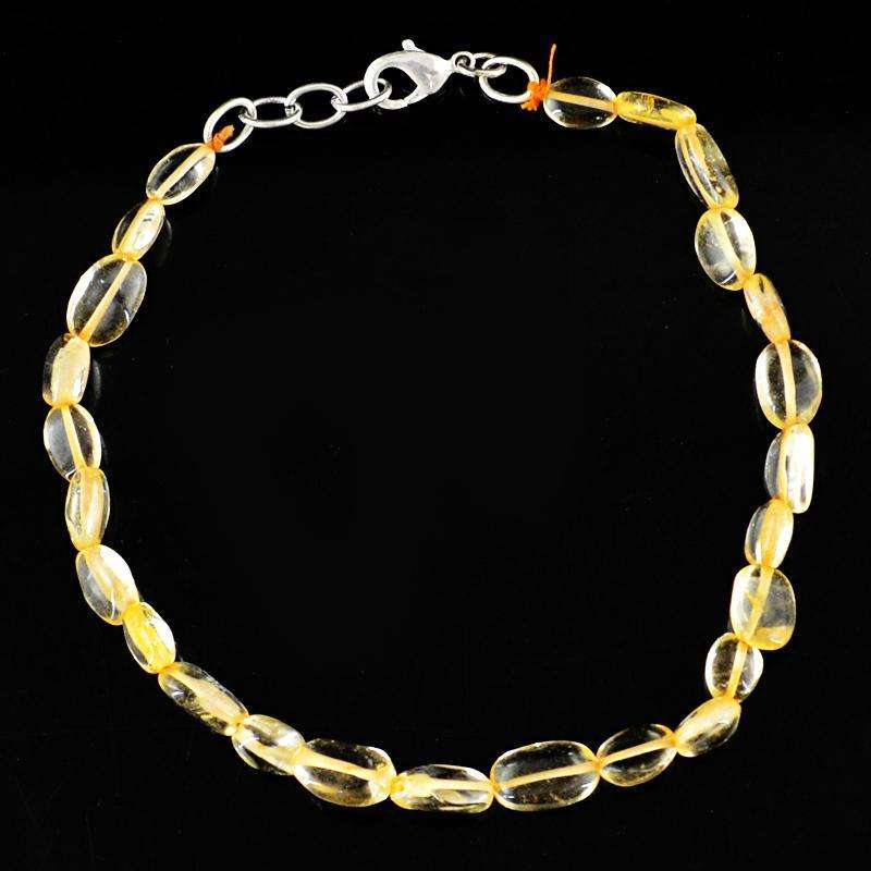 gemsmore:Natural Yellow Citrine Beads Bracelet Oval Shape