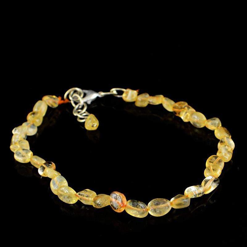 gemsmore:Natural Yellow Citrine Beads Bracelet