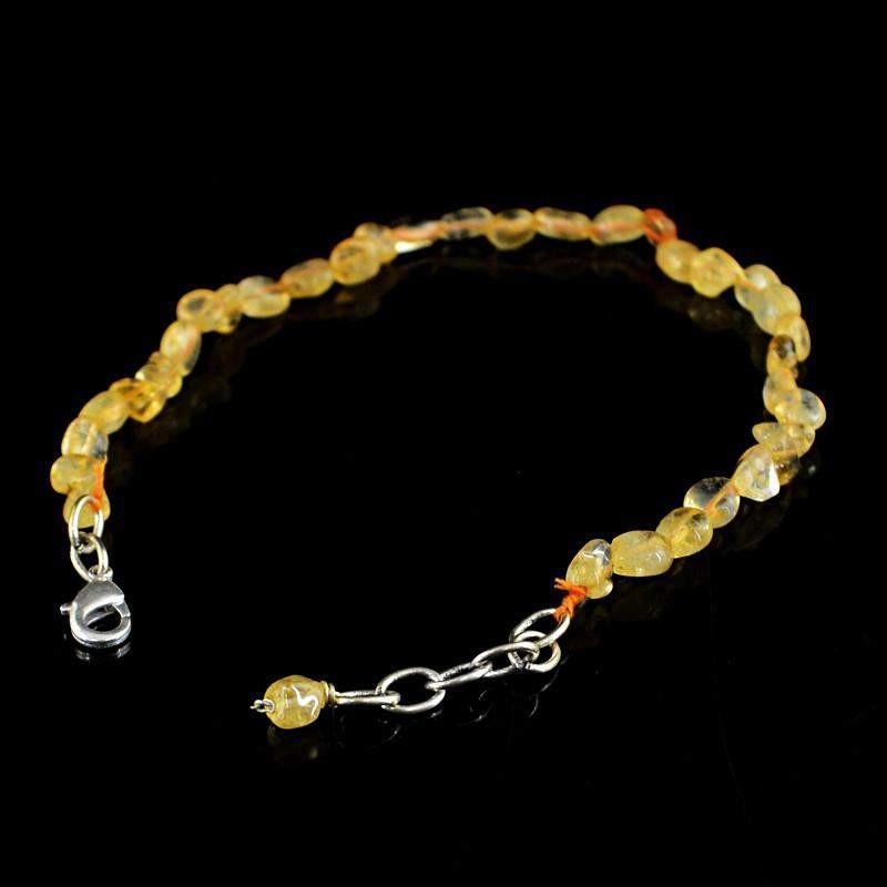 gemsmore:Natural Yellow Citrine Beads Bracelet