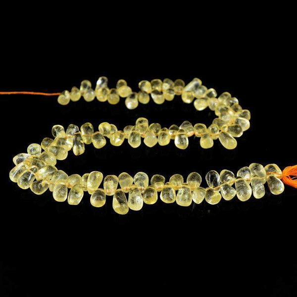 gemsmore:Natural Yellow Citrine Beads Strand - Drilled