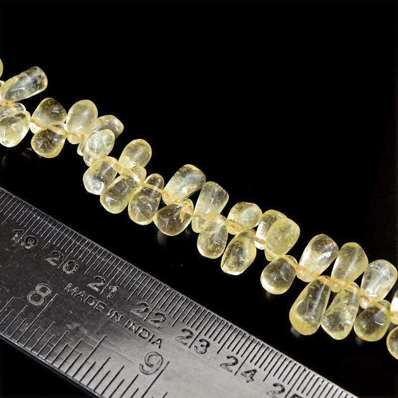 gemsmore:Natural Yellow Citrine Beads Strand - Drilled