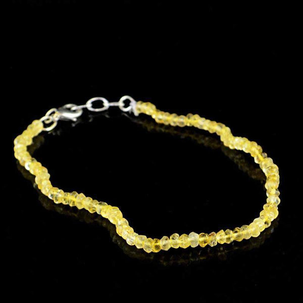 gemsmore:Natural Yellow Citrine Bracelet Faceted Beads
