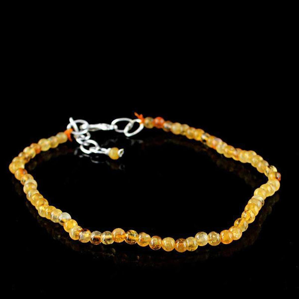 gemsmore:Natural Yellow Citrine Bracelet Round Shape Beads