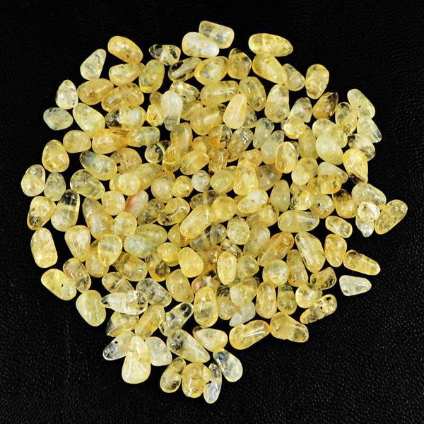 gemsmore:Natural Yellow Citrine Drilled Beads Lot