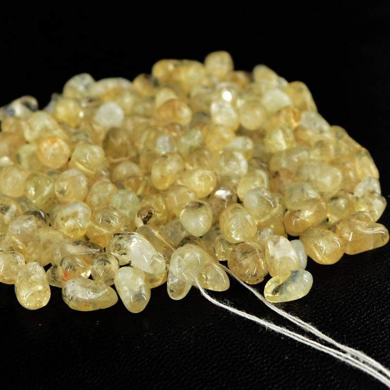 gemsmore:Natural Yellow Citrine Drilled Beads Lot