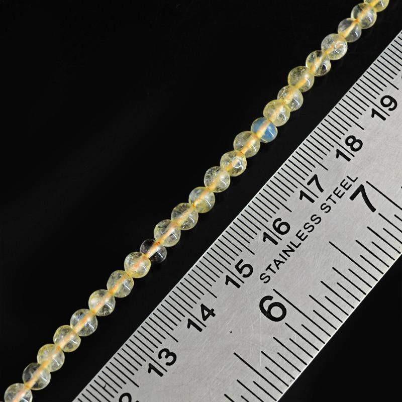 gemsmore:Natural Yellow Citrine Drilled Round Beads Strand