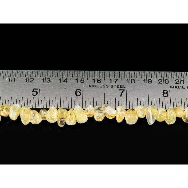 gemsmore:Natural Yellow Citrine Drilled Unheated Beads Strand