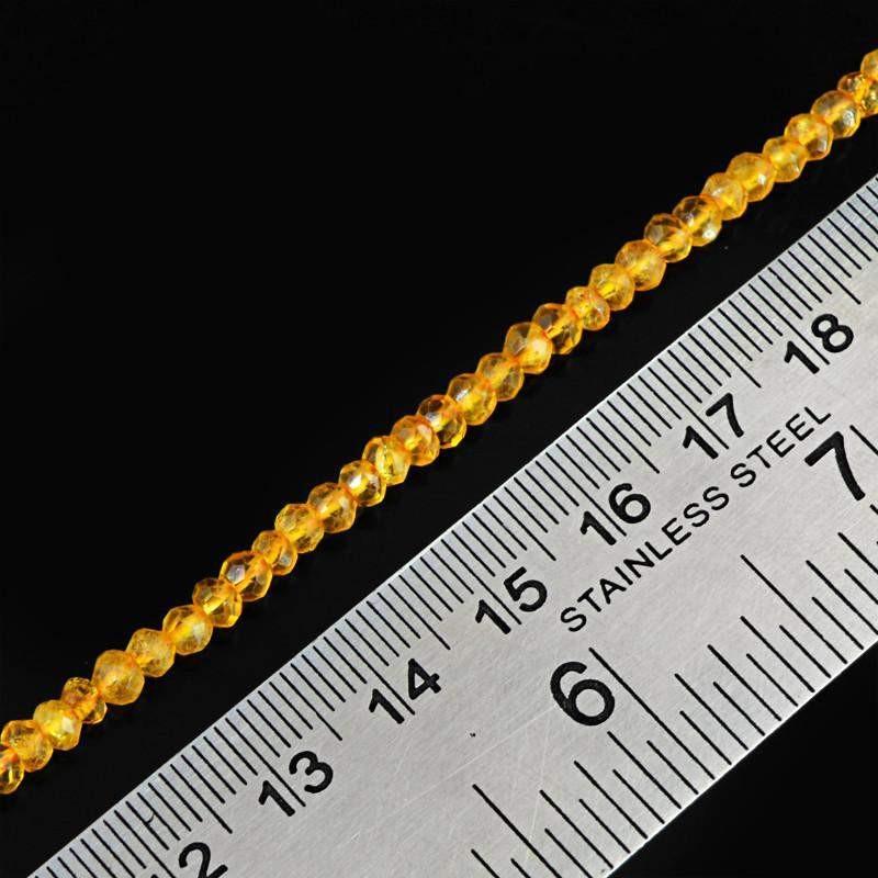 gemsmore:Natural Yellow Citrine Faceted Untreated Beads Strand