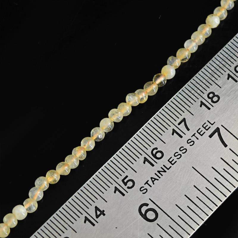 gemsmore:Natural Yellow Citrine Round Beads Strand
