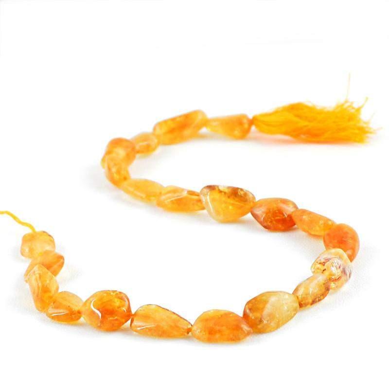 gemsmore:Natural Yellow Citrine Untreated Beads Strand