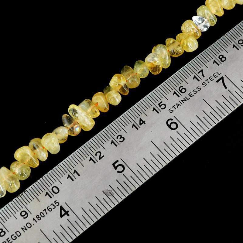gemsmore:Natural Yellow Citrine Untreated Drilled Beads Strand