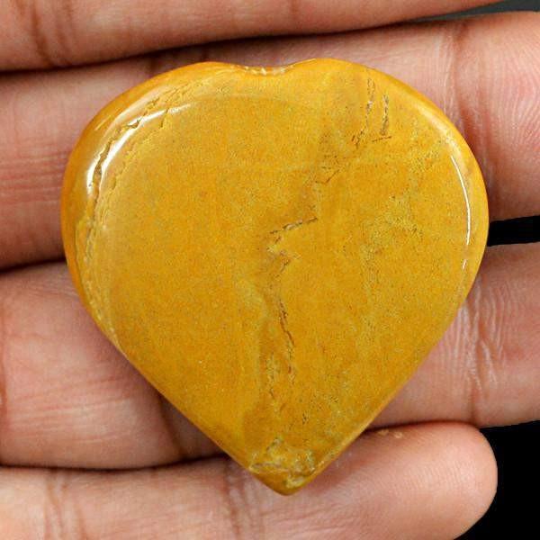 gemsmore:Natural Yellow Jasper Carved Heart Shape Gemstone