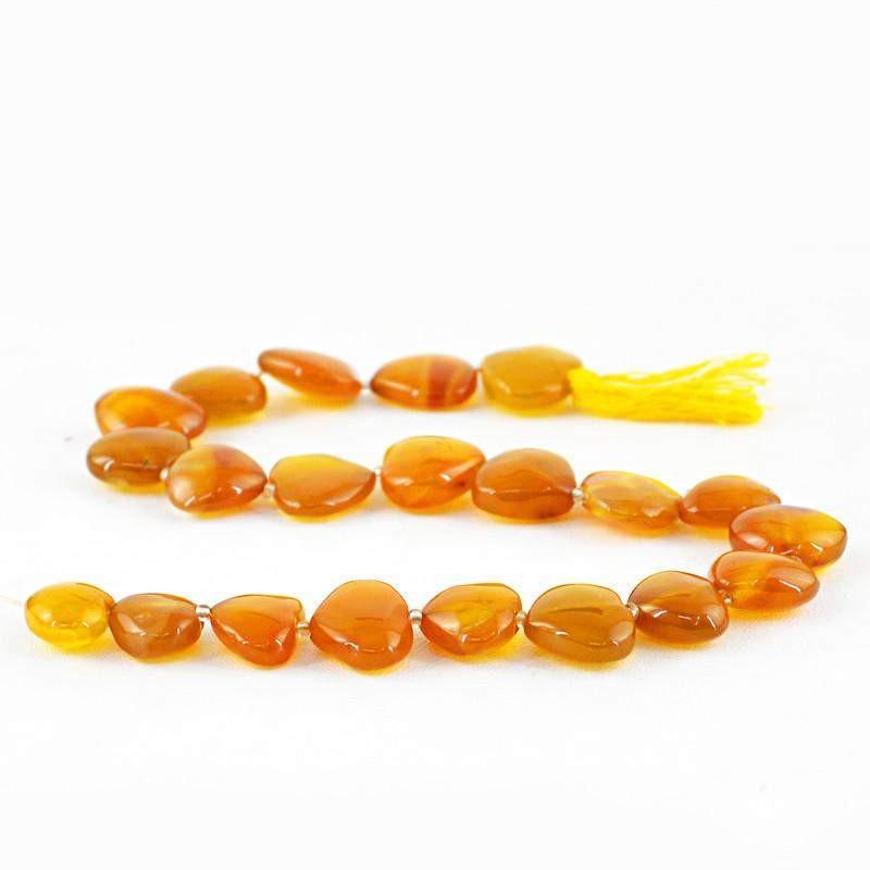gemsmore:Natural Yellow Onyx Drilled Beads Strand