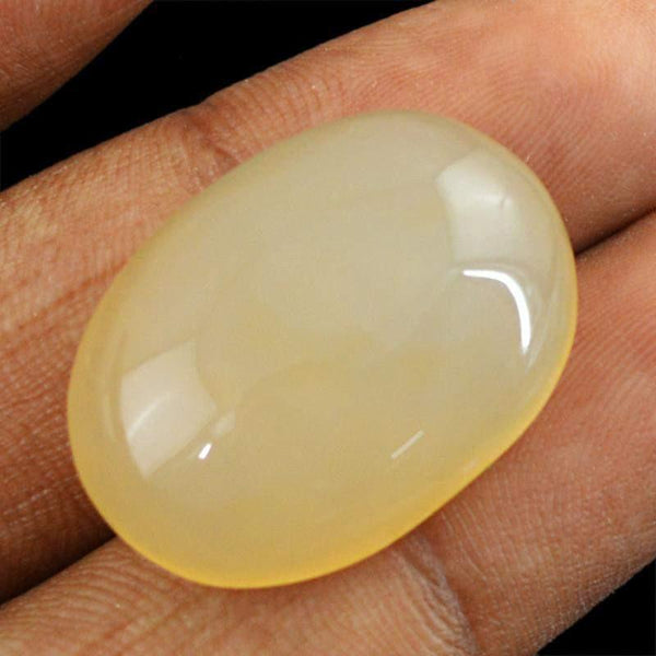 gemsmore:Natural Yellow Onyx Oval Shape Loose Gemstone