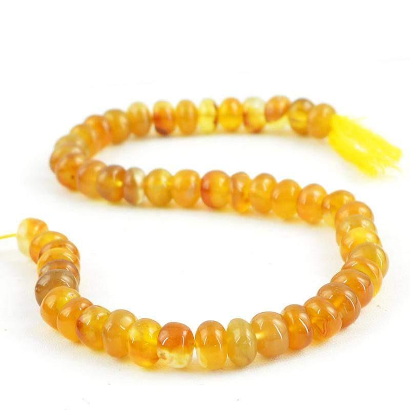 gemsmore:Natural Yellow Onyx Round Drilled Beads Strand