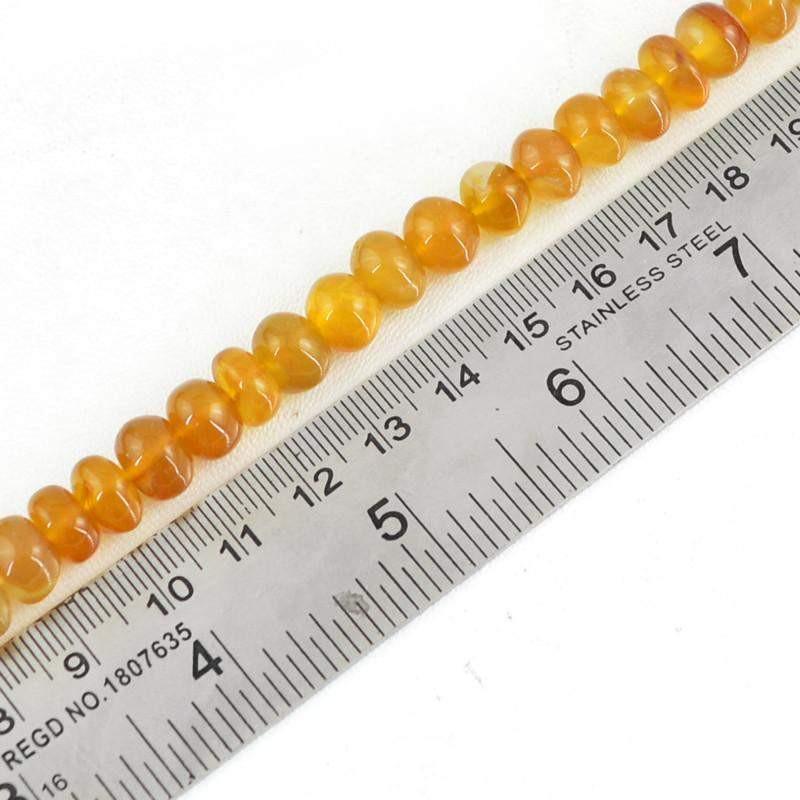 gemsmore:Natural Yellow Onyx Round Drilled Beads Strand