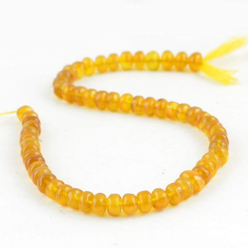 gemsmore:Natural Yellow Onyx Round Shape Drilled Beads Strand