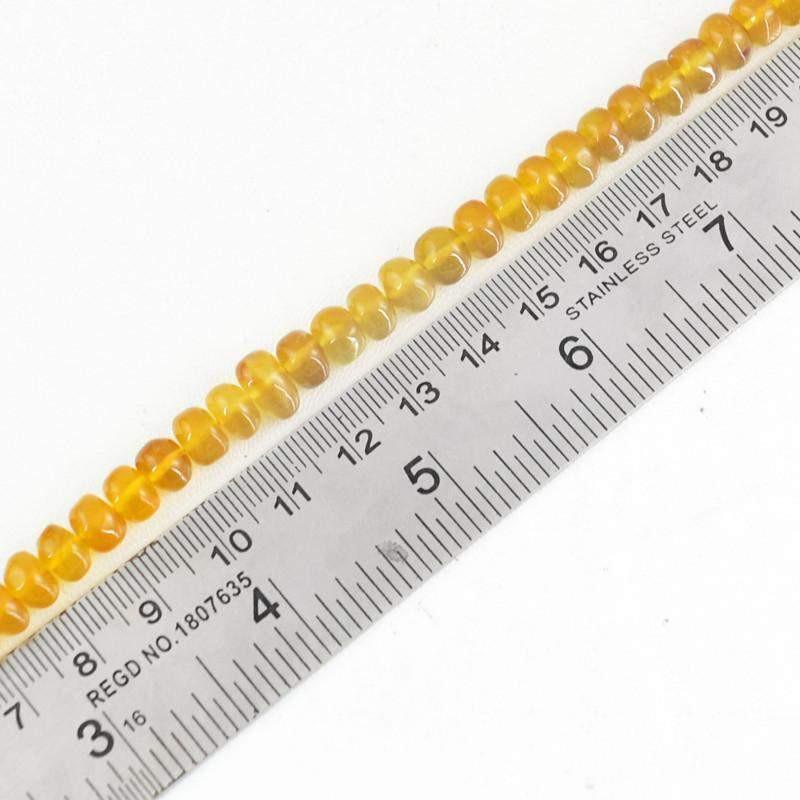 gemsmore:Natural Yellow Onyx Round Shape Drilled Beads Strand