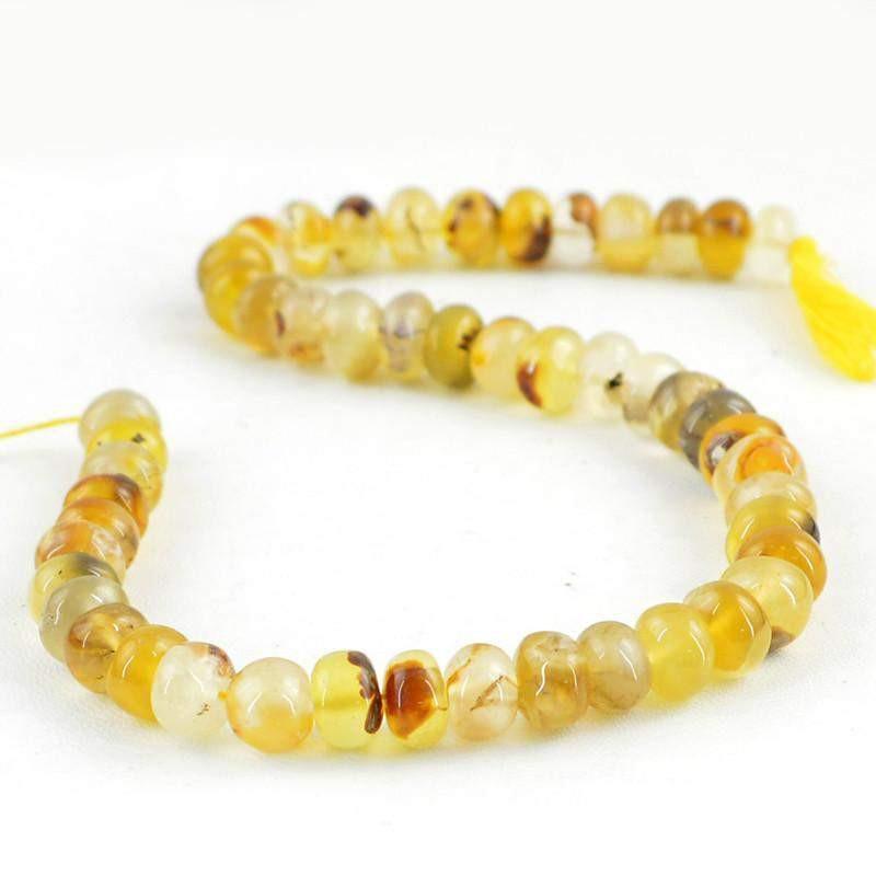 gemsmore:Natural Yellow Onyx Unheated Round Beads Strand