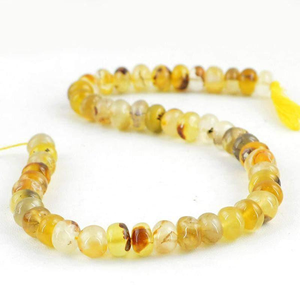 gemsmore:Natural yellow Onyx Unheated Round Shape Beads Strand